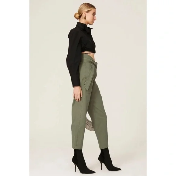 Marissa Webb Collective Canvas Cropped Pants Olive Green 35297 - Picture 3 of 15